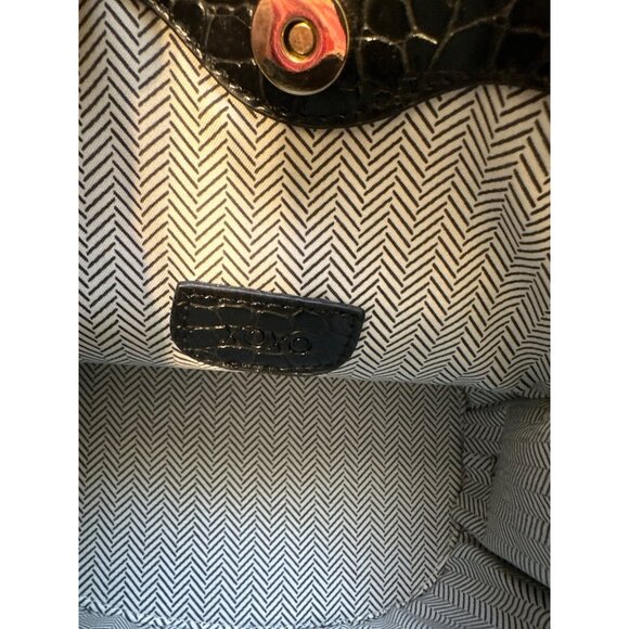 XOXO Black Croc Embossed Faux Leather Mini Handbag With Top Handles & Magnetic S - Picture 5 of 5